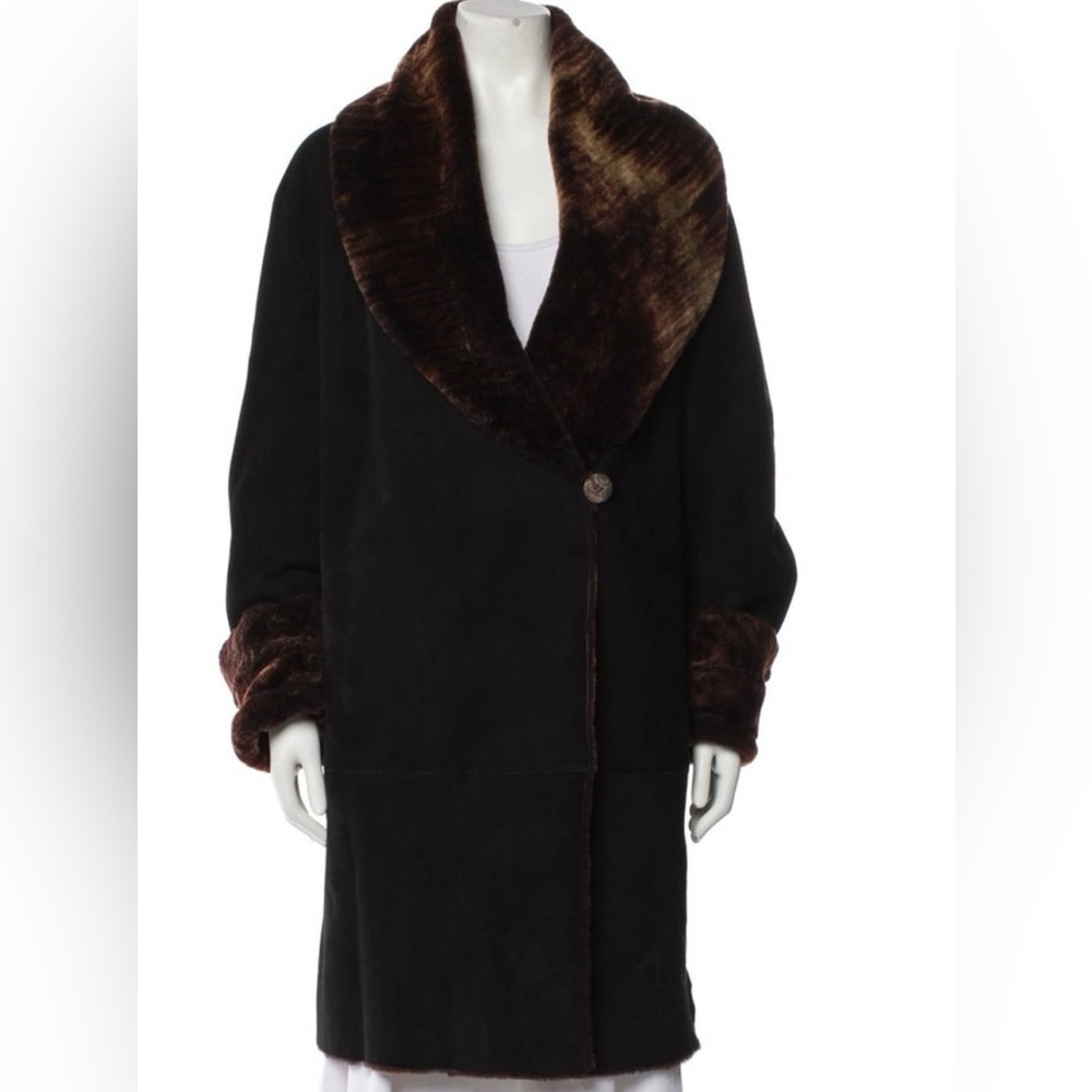 Rizal Black and Brown Women's Coat shearling